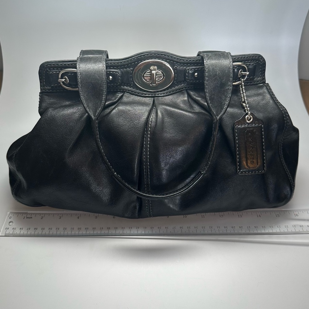 Coach Black Leather Satchel Shoulder Bag
